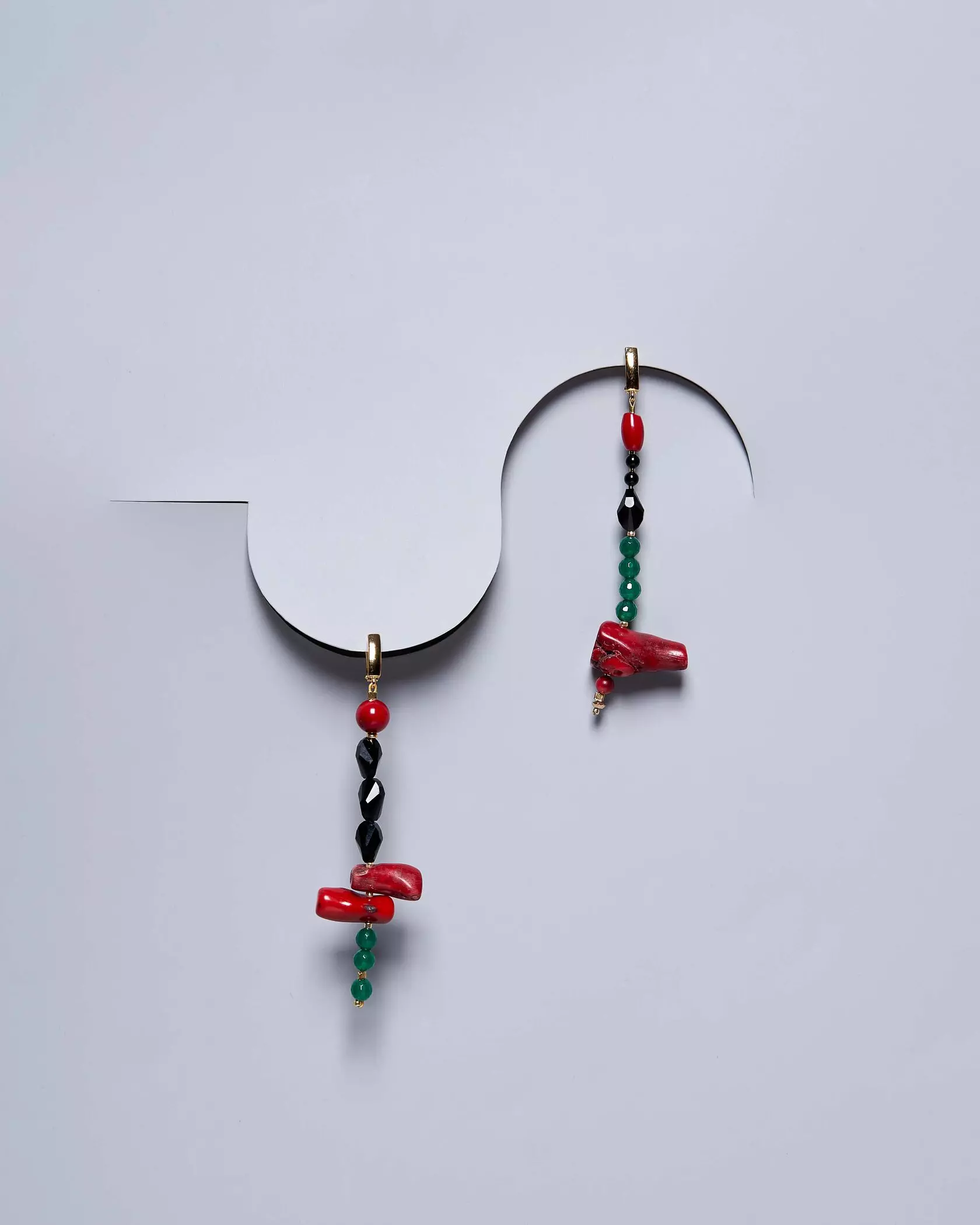 Серьги коралл, кварц разноцветного цвета - 10 400 Серьги коралл, кварц - мастерская Надежды Бойко
