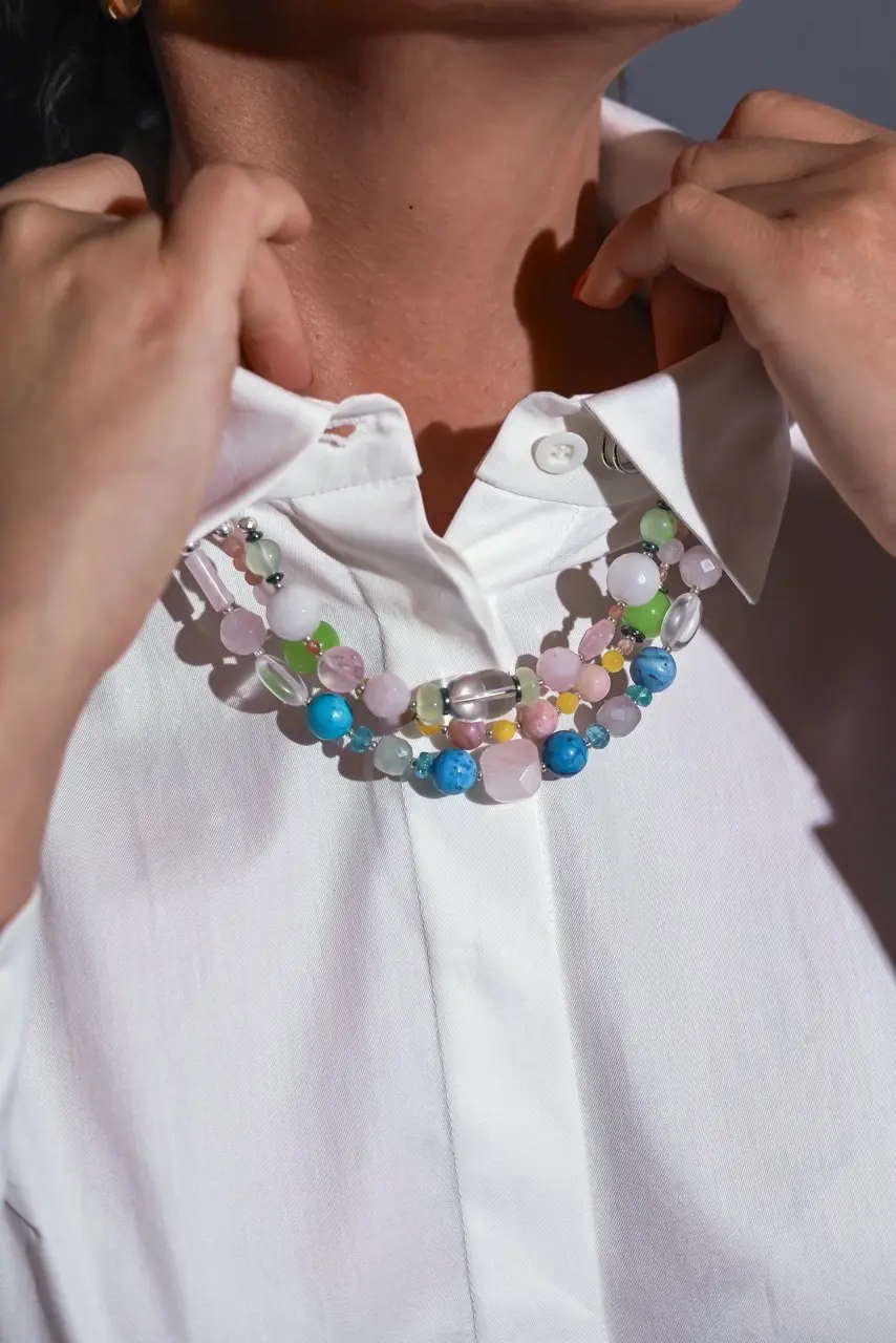 Ожеброшь розовый кварц, розовый опал розового цвета - 18 000 Ожеброшь розовый кварц, розовый опал - мастерская Надежды Бойко