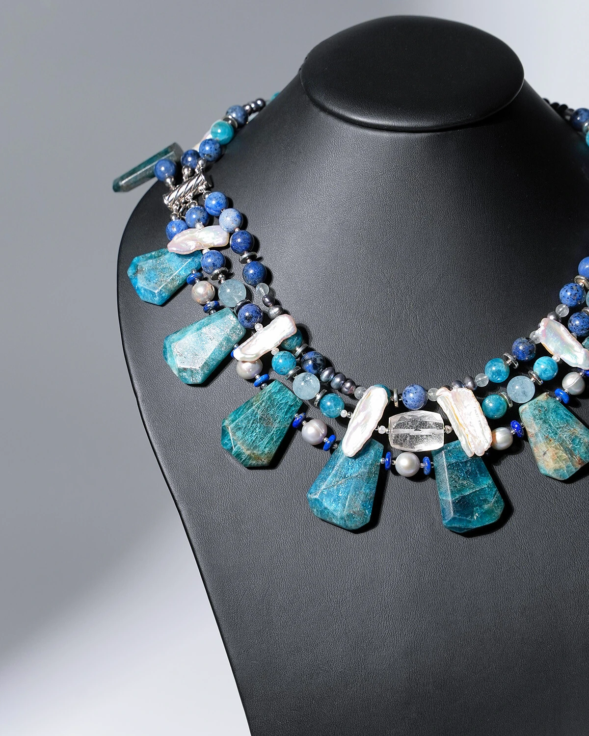 Бусы апатит, жемчуг синего цвета - 42 000 Бусы апатит, жемчуг - мастерская Надежды Бойко