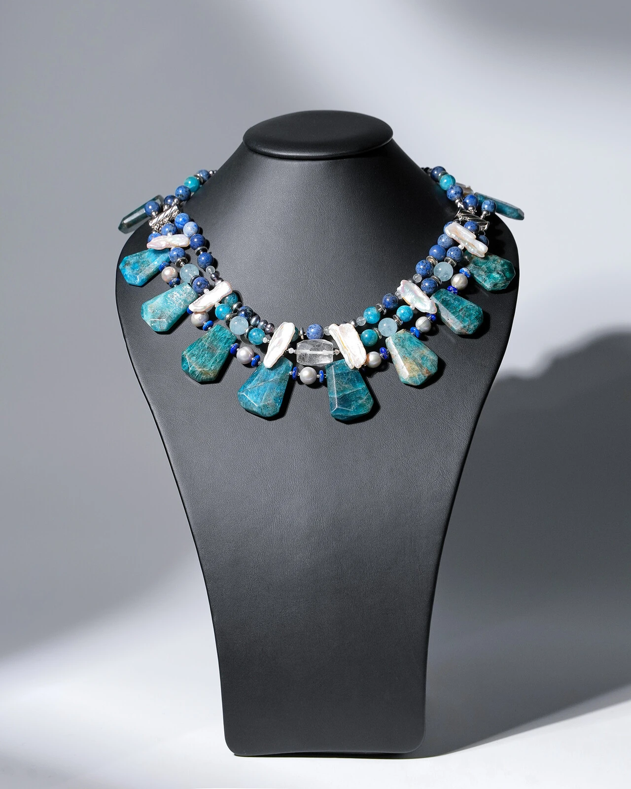 Бусы апатит, жемчуг синего цвета - 42 000 Бусы апатит, жемчуг - мастерская Надежды Бойко