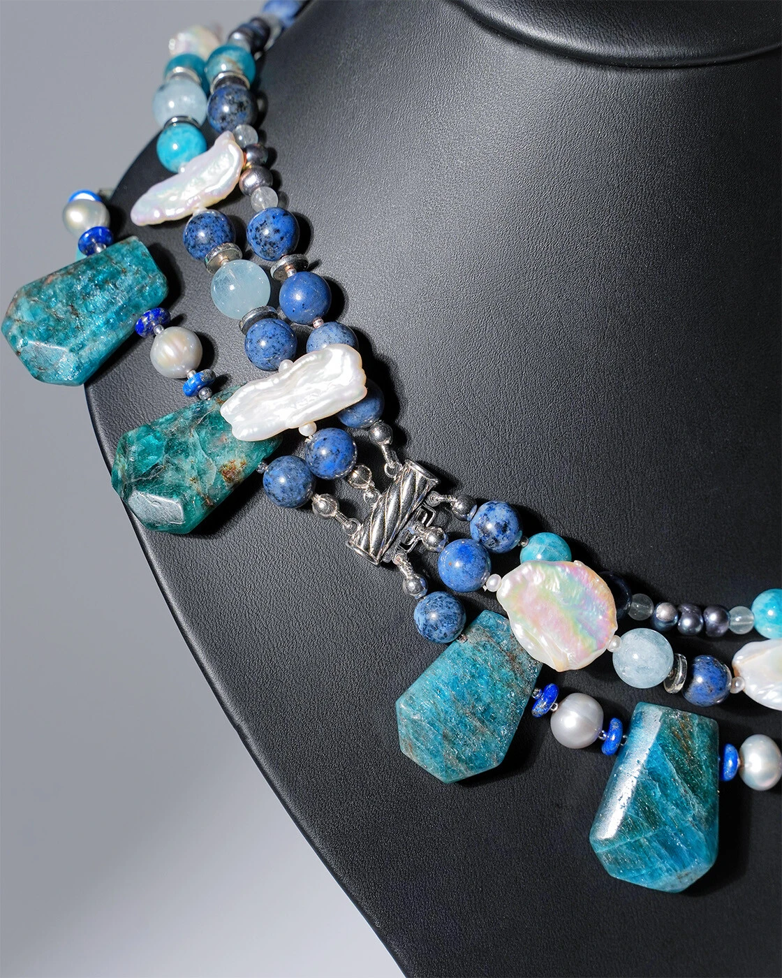 Бусы апатит, жемчуг синего цвета - 42 000 Бусы апатит, жемчуг - мастерская Надежды Бойко