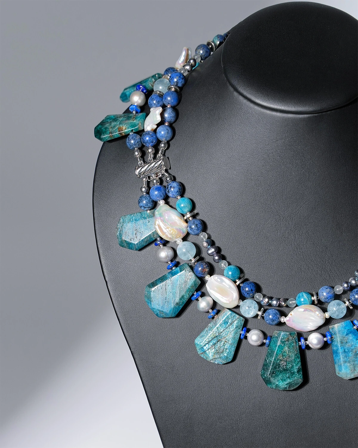 Бусы апатит, жемчуг синего цвета - 42 000 Бусы апатит, жемчуг - мастерская Надежды Бойко