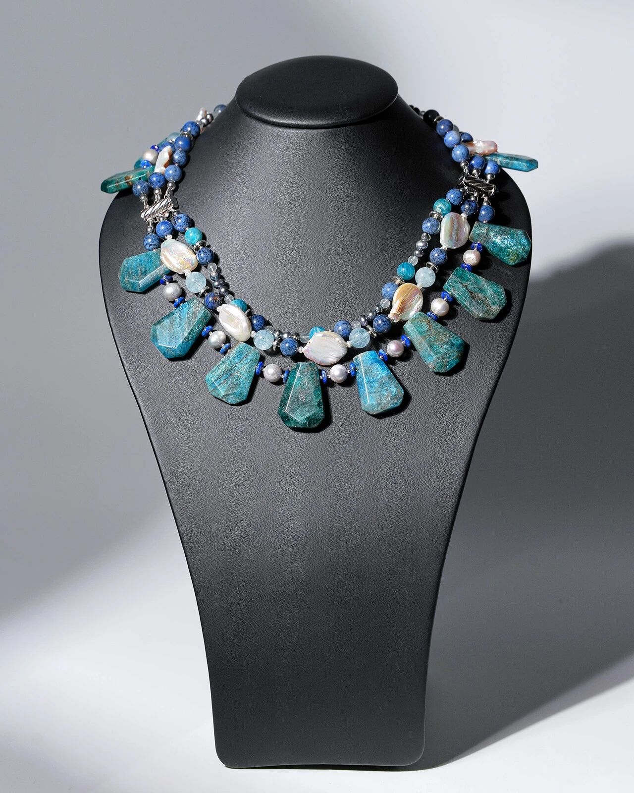 Бусы апатит, жемчуг голубы цвета - 42 000 Бусы апатит, жемчуг - мастерская Надежды Бойко