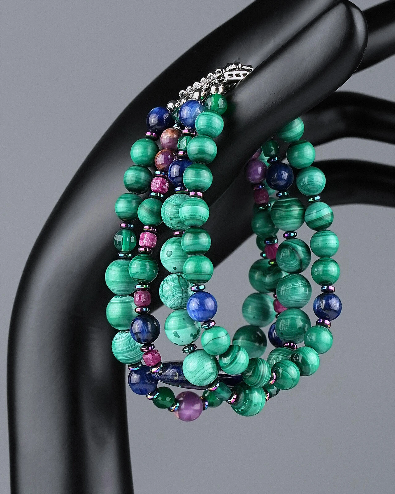 Браслет малахит, фосфосидерит синего цвета - 48 000 Браслет малахит, фосфосидерит - мастерская Надежды Бойко