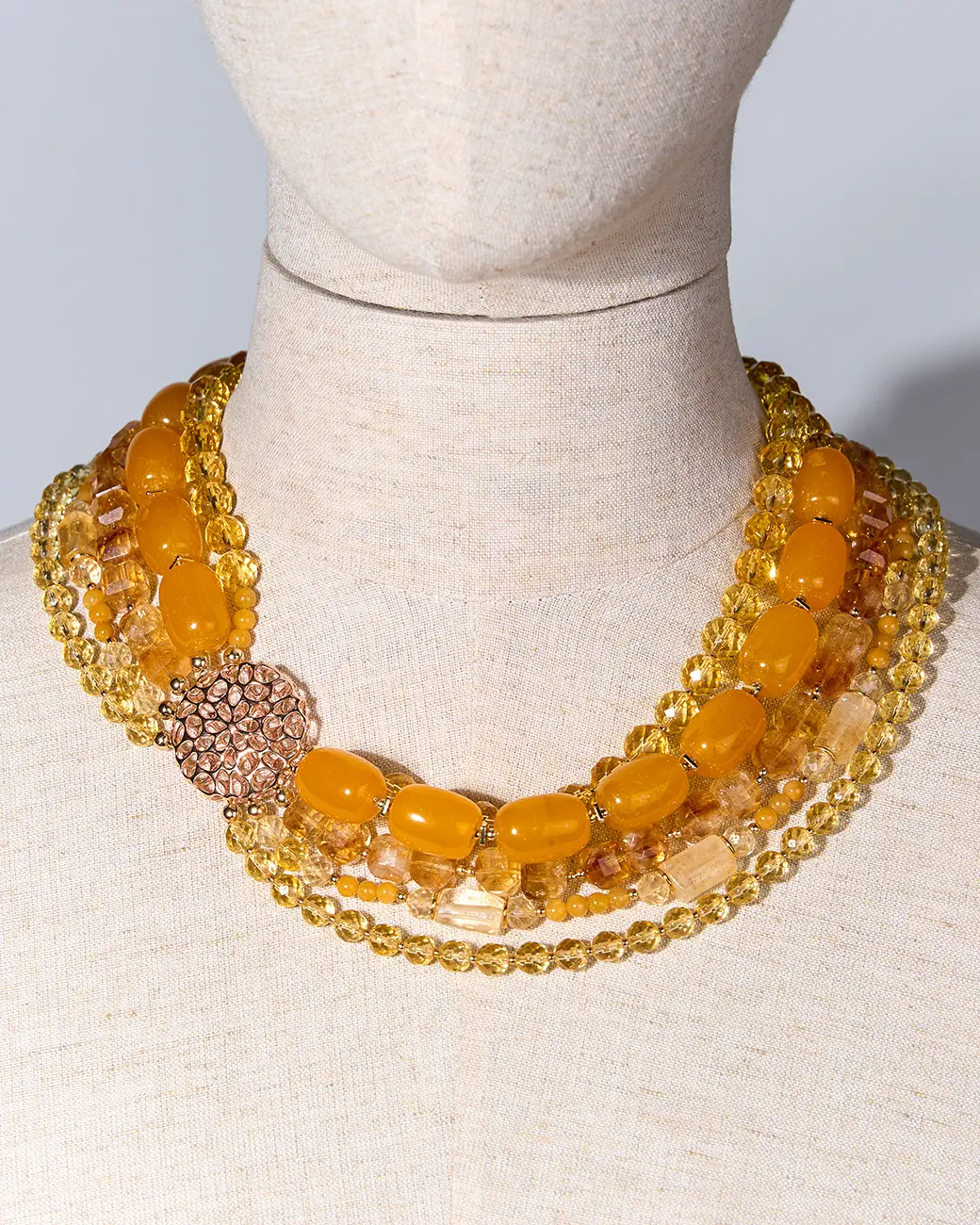 Колье цитрин, жадеит оранжевого цвета - 58 000 Колье цитрин, жадеит - мастерская Надежды Бойко