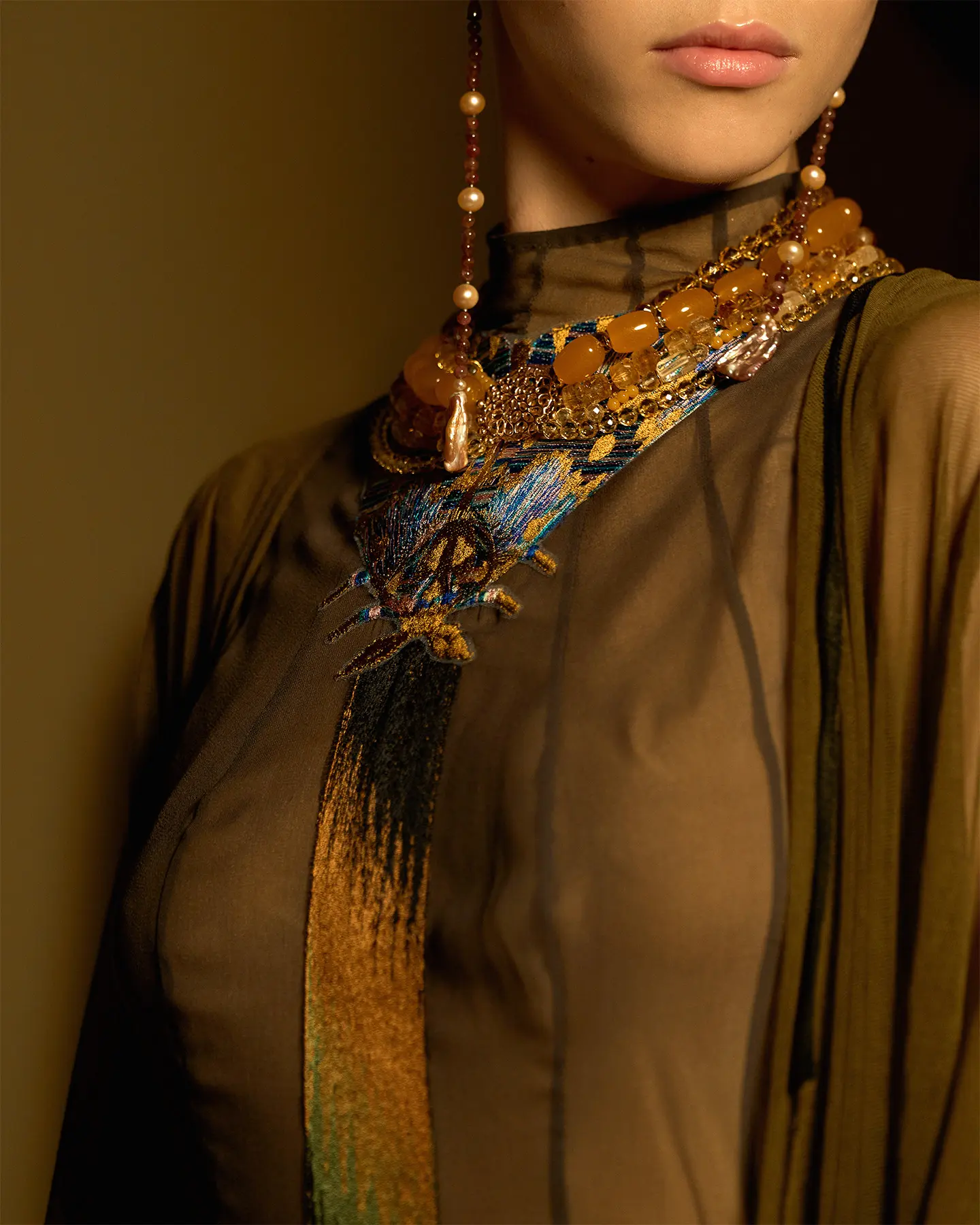 Колье цитрин, жадеит прозрачного цвета - 58 000 Колье цитрин, жадеит - мастерская Надежды Бойко