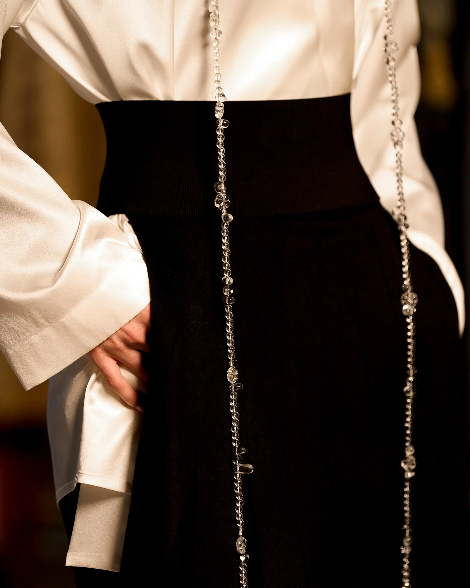 Аркан горный хрусталь прозрачного цвета - 178 000 Аркан горный хрусталь - мастерская Надежды Бойко