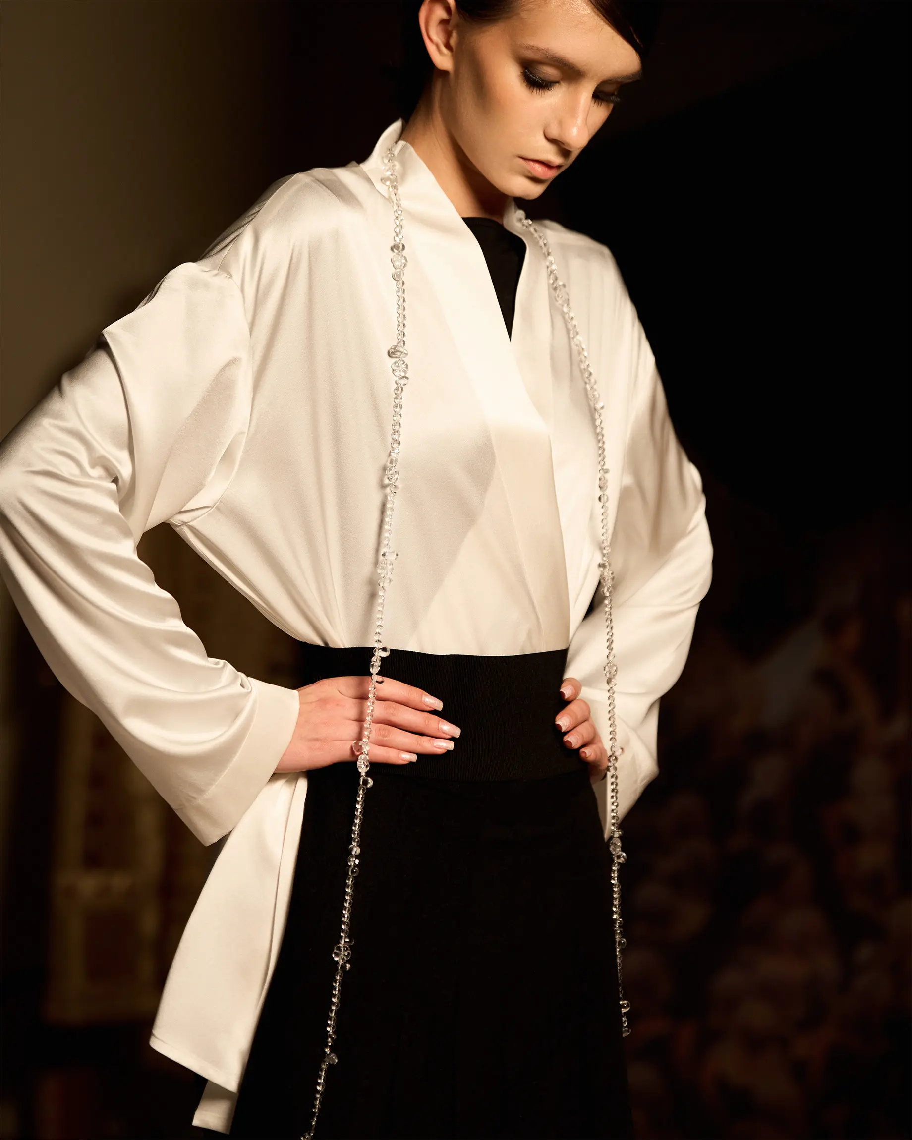 Аркан горный хрусталь прозрачного цвета - 178 000 Аркан горный хрусталь - мастерская Надежды Бойко