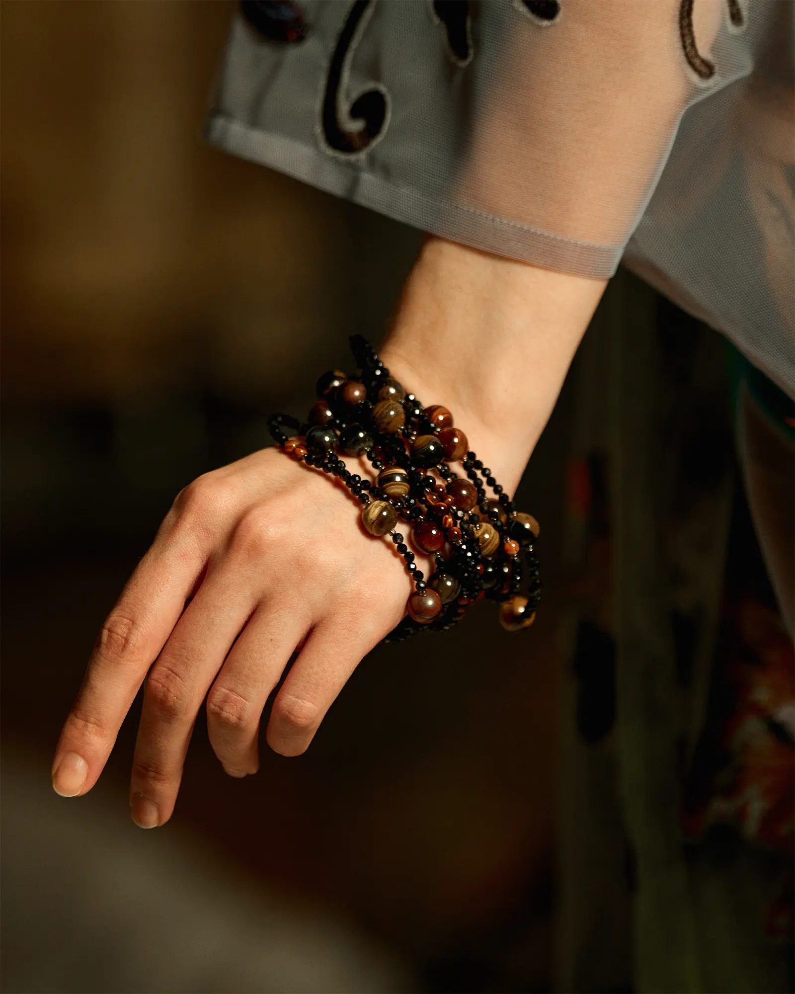 Браслет турмалин, тигрово-соколиный глаз красного цвета - 65 300 Браслет турмалин, тигрово-соколиный глаз - мастерская Надежды Бойко