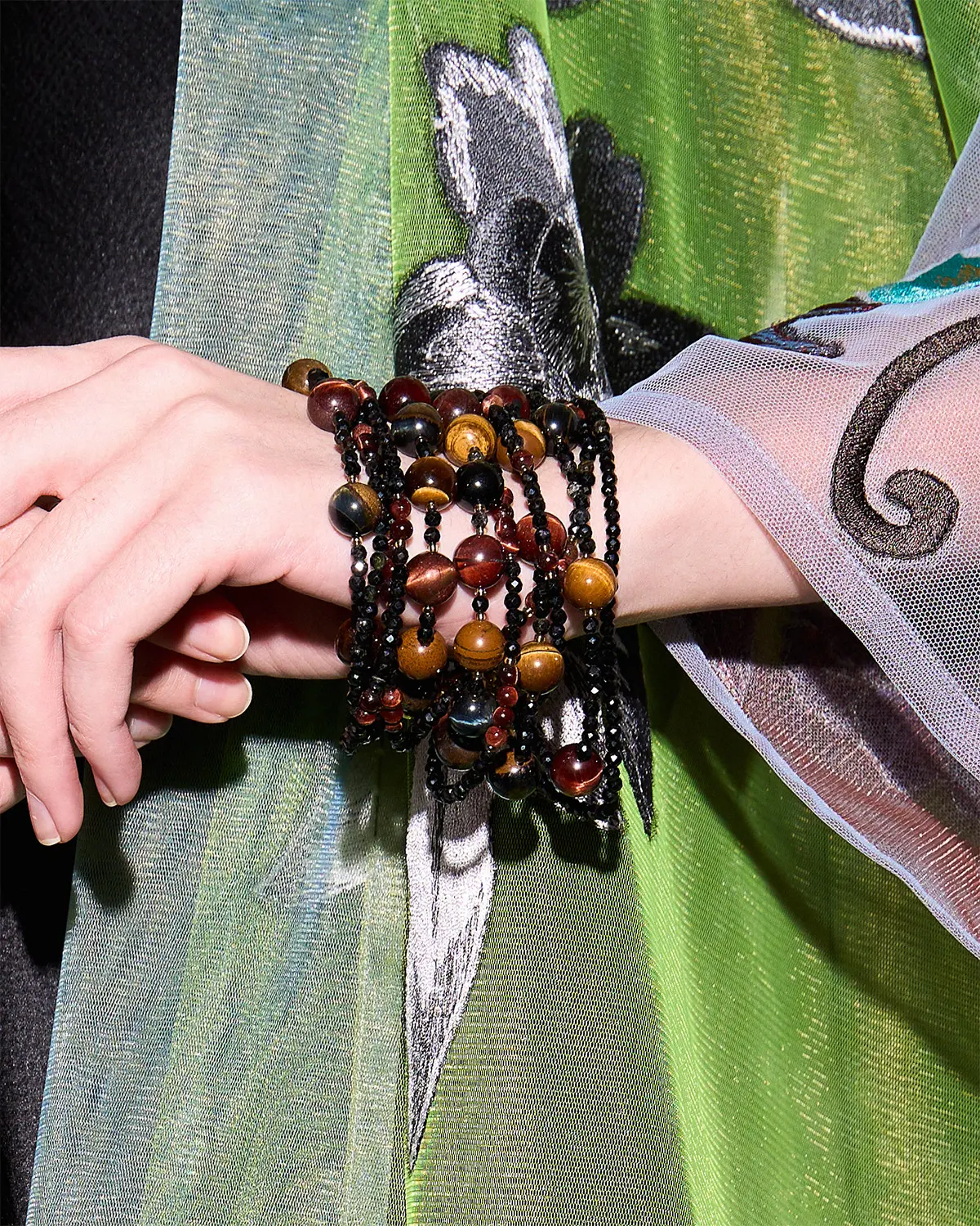 Браслет турмалин, тигрово-соколиный глаз бордового цвета - 65 300 Браслет турмалин, тигрово-соколиный глаз - мастерская Надежды Бойко