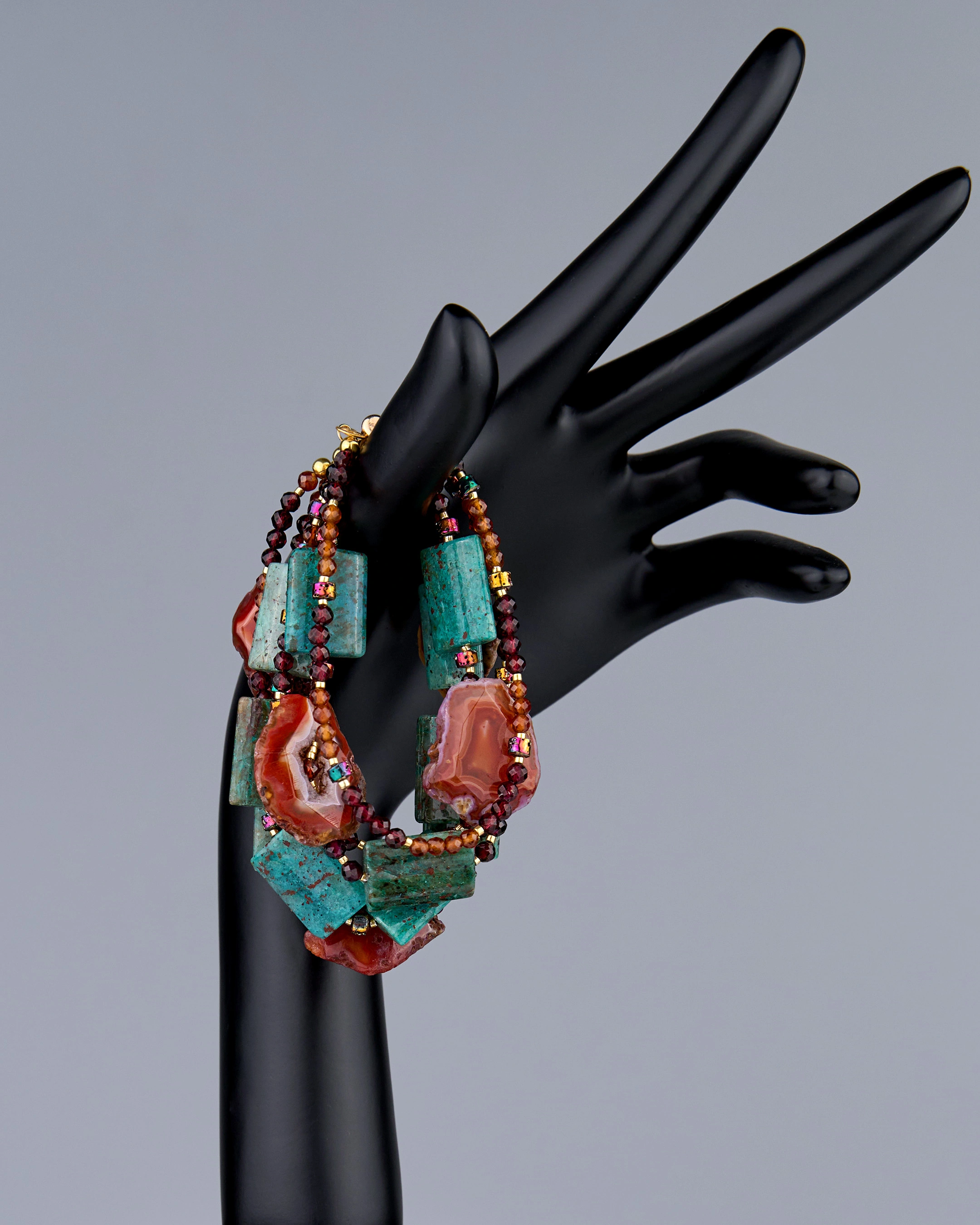 Комплект из сердолика и яшмы голубы цвета Спессартин - 111 220 Комплект из сердолика и яшмы - мастерская Надежды Бойко