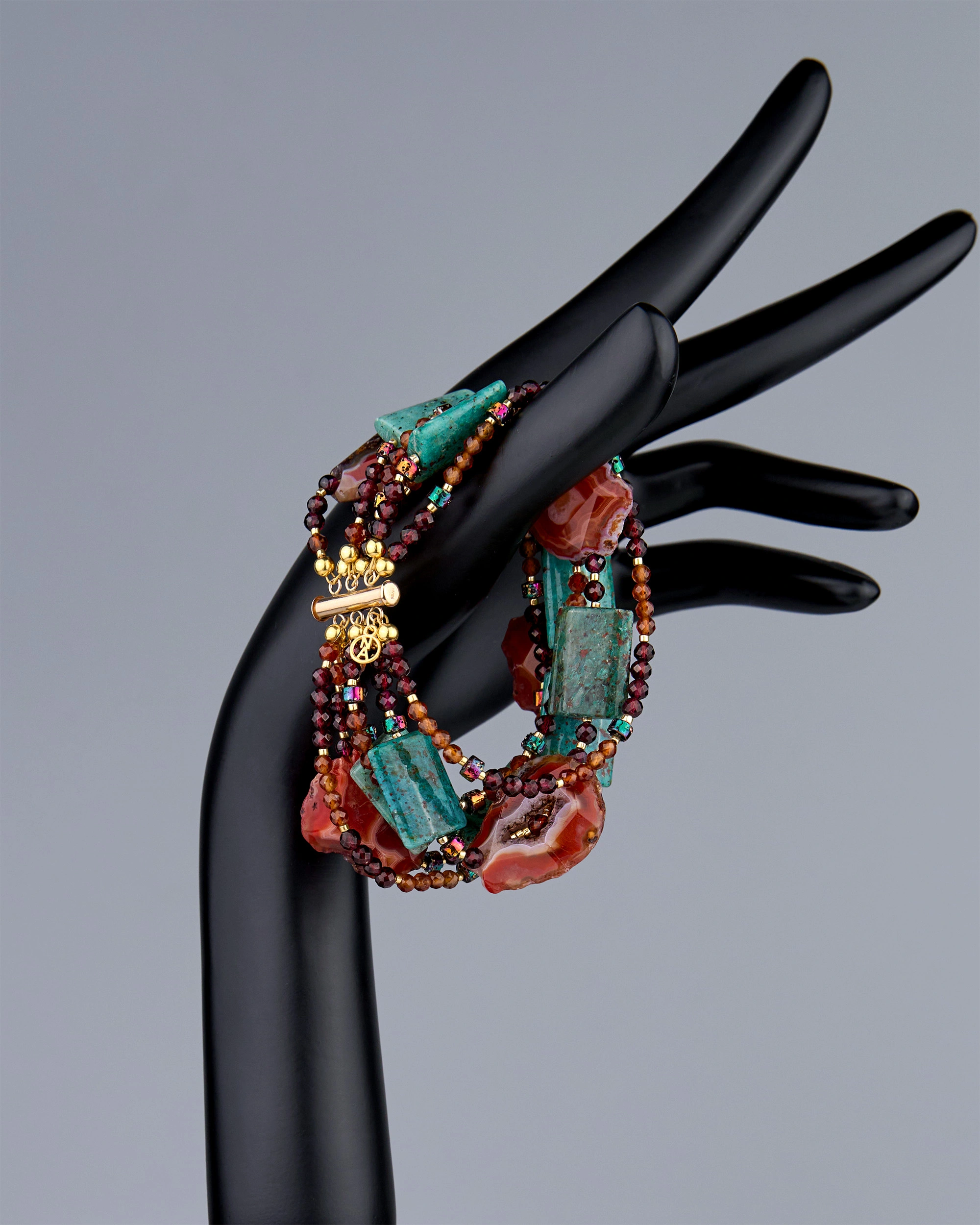 Комплект из сердолика и яшмы голубы цвета Спессартин - 111 220 Комплект из сердолика и яшмы - мастерская Надежды Бойко