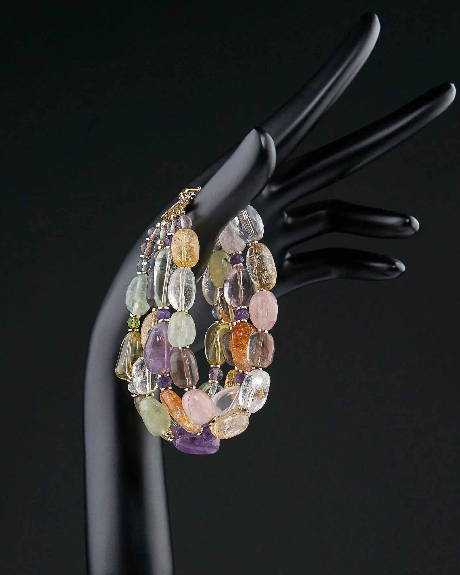 Комплект из кварца "Лето в Портофино" прозрачного цвета Горный хрусталь - 126 160 Комплект из кварца "Лето в Портофино" - мастерская Надежды Бойко