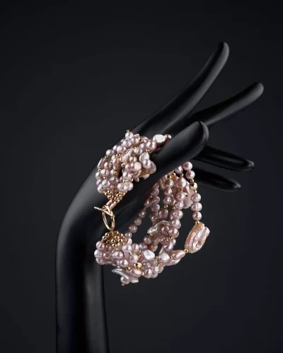 Браслет из лавандового жемчуга - мастерская Надежды Бойко