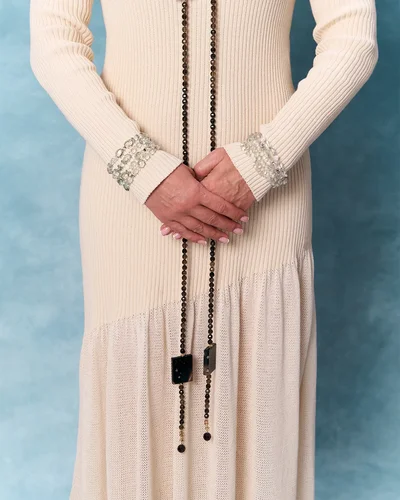 Браслет празиолит, горный хрусталь - мастерская Надежды Бойко