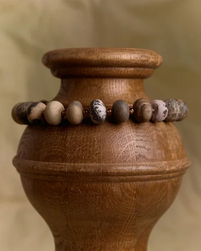 Бусы гранат, яшма - мастерская Надежды Бойко