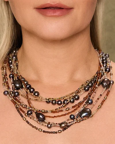 Бусы гранат, жемчуг - мастерская Надежды Бойко