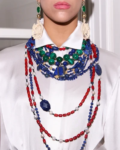 Бусы коралл, лазурит - мастерская Надежды Бойко