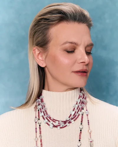 Бусы шпинель, кварц - мастерская Надежды Бойко