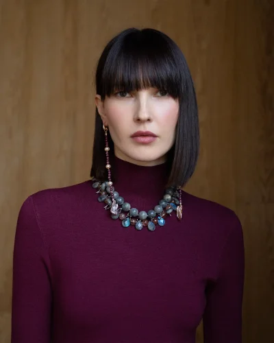 Бусы лабрадорит, кварц - мастерская Надежды Бойко