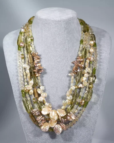 цитрин, жемчуг, хризолит - мастерская Надежды Бойко
