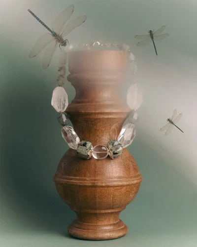 Бусы горный хрусталь, пренит - мастерская Надежды Бойко