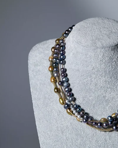 Бусы жемчуг, гематит - мастерская Надежды Бойко