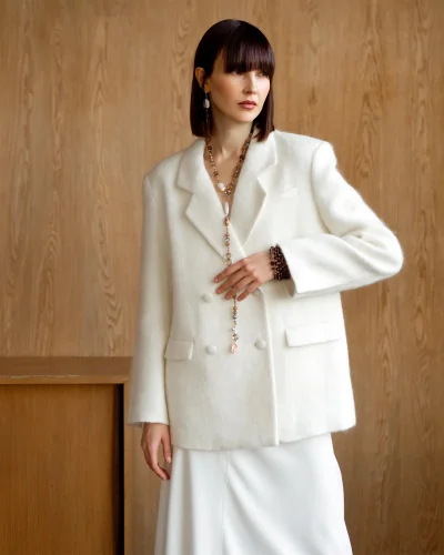 Бусы-галстук солнечный камень, жемчуг белого цвета - 52 700 Бусы-галстук солнечный камень, жемчуг - мастерская Надежды Бойко