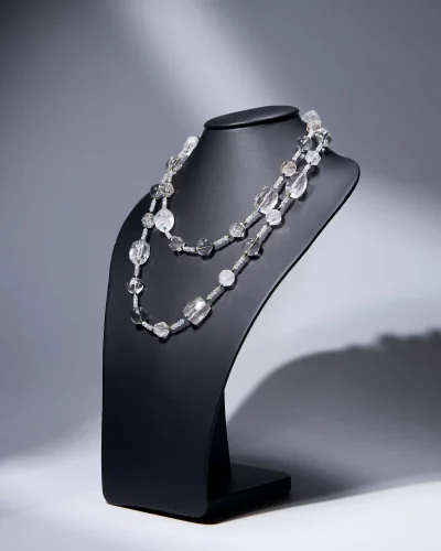 Длинные бусы из горного хрусталя - мастерская Надежды Бойко