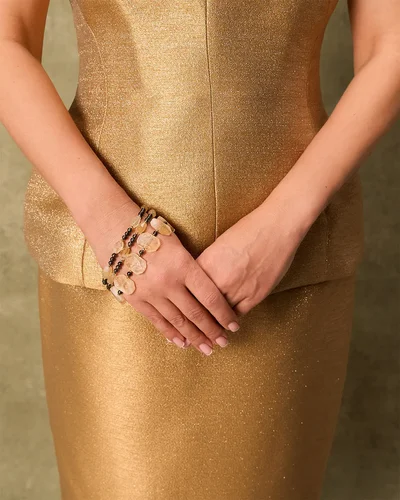 Браслет жемчуг, цитрин - мастерская Надежды Бойко