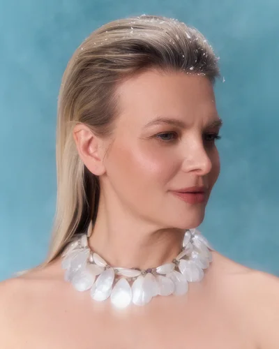 Бусы перламутр, лабрадорит - мастерская Надежды Бойко