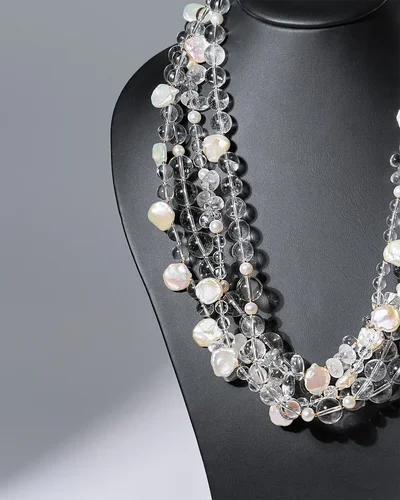 Бусы из горного хрусталя и жемчуга Кеши - мастерская Надежды Бойко