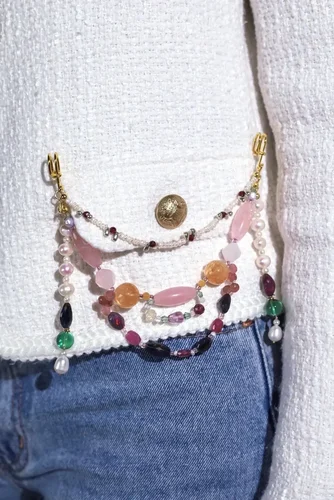 Ожеброшь жемчуг, флюорит, розовый кварц - мастерская Надежды Бойко