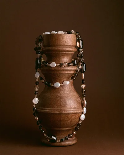 Бусы раухтопаз, жемчуг - мастерская Надежды Бойко