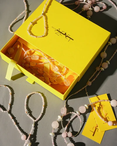 Аркан розовый кварц, жемчуг - мастерская Надежды Бойко