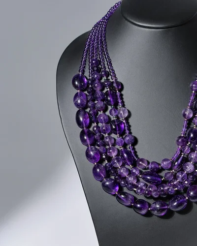 Бусы аметист - мастерская Надежды Бойко