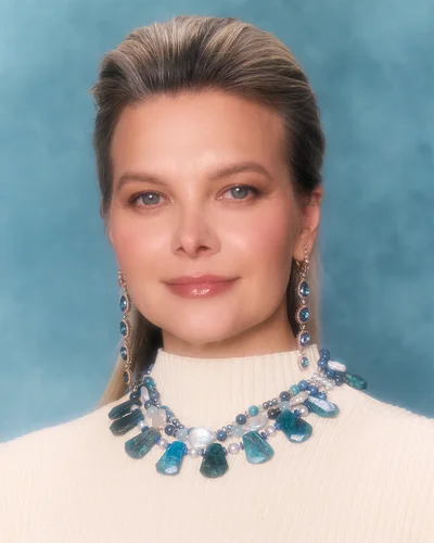 Бусы апатит, жемчуг - мастерская Надежды Бойко