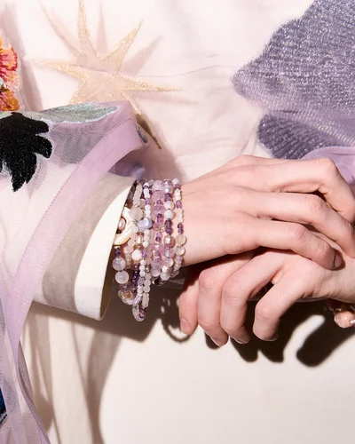 Браслет аметист, перламутр, жемчуг - мастерская Надежды Бойко