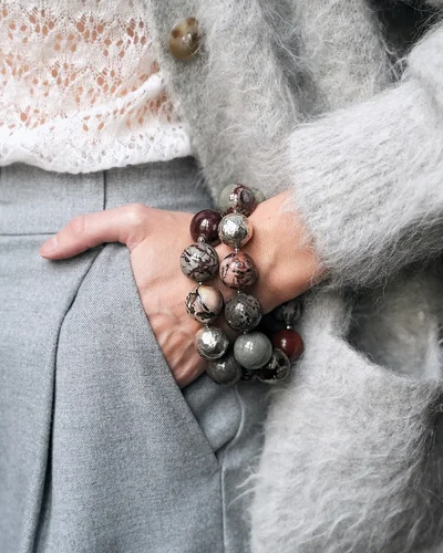 Парные браслеты из яшмы - мастерская Надежды Бойко