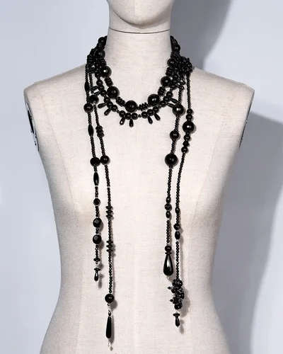 Бусы из черного агата и гагата - мастерская Надежды Бойко