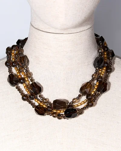 Бусы из раухтопаза и жемчуга - мастерская Надежды Бойко