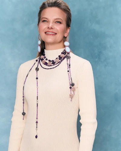 Бусы из аметиста и жемчуга - мастерская Надежды Бойко