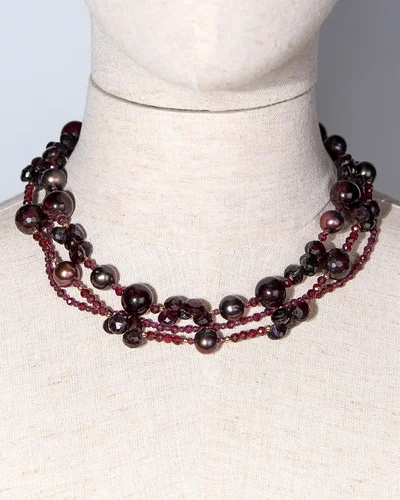 Бусы из граната и жемчуга - мастерская Надежды Бойко