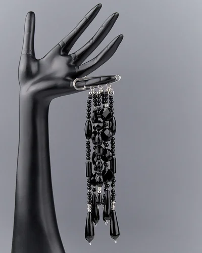 Ожеброшь из черного агата - мастерская Надежды Бойко