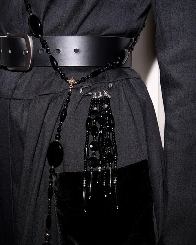 Ожеброшь из черного агата - мастерская Надежды Бойко