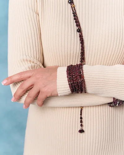 Браслет гранатовый - мастерская Надежды Бойко