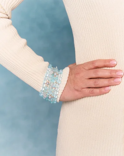 Браслет топаз, жемчуг - мастерская Надежды Бойко