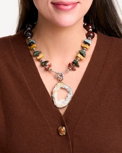 Бусы из яшмы с кулоном - мастерская Надежды Бойко