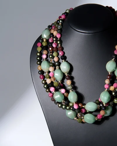 Бусы кварц, авантюрин - мастерская Надежды Бойко