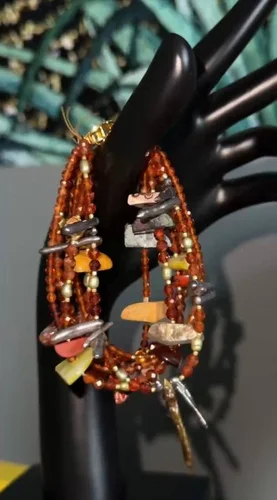 Браслет гранат яшма (под заказ) - мастерская Надежды Бойко